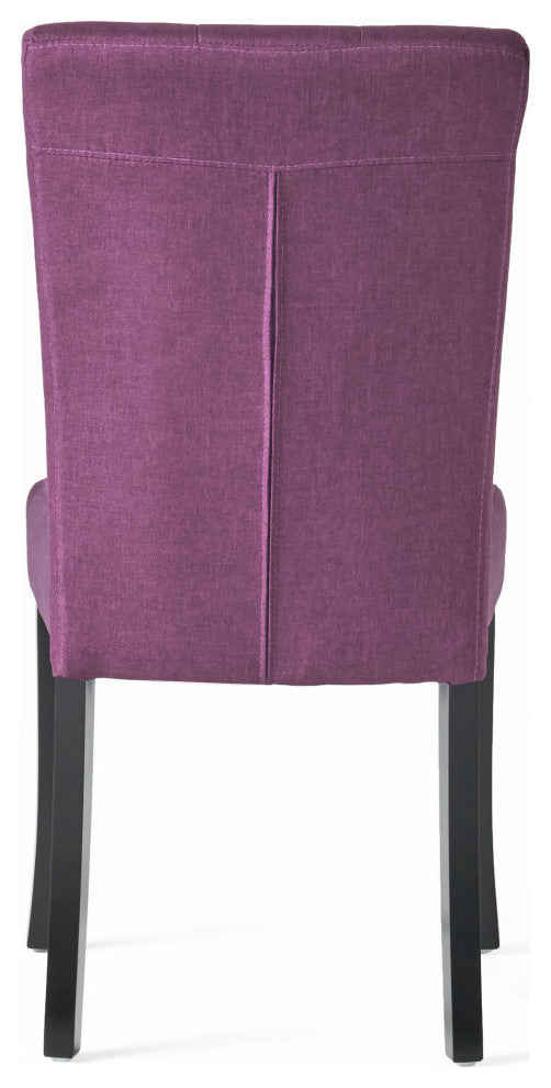 GDF Studio Nasima Fabric Dining Chair, Set of 2, Deep Purple