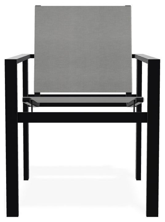 Tribeca Sling Outdoor Stackable Armchair, Alloy/Black