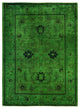 Overdyed One-of-a-Kind Hand-Knotted Area Rug Green, 4' 9" x 6' 7"