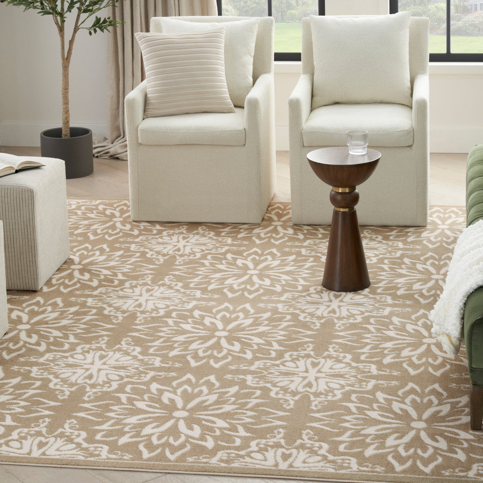 Nourison Jubilant 6' x 9' Taupe Farmhouse Indoor Rug