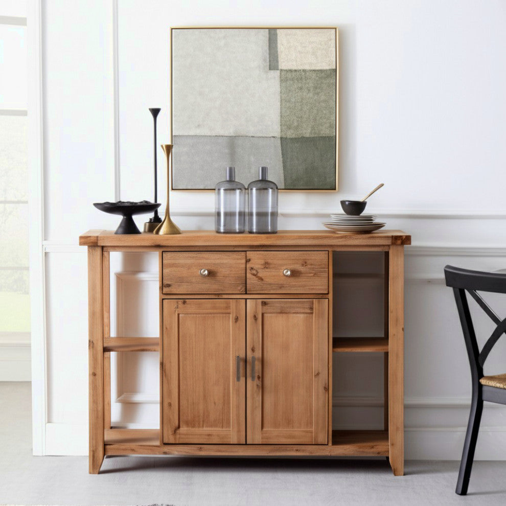 Alpine Furniture Aspen Wood Dining Server in Antique Natural (Brown)