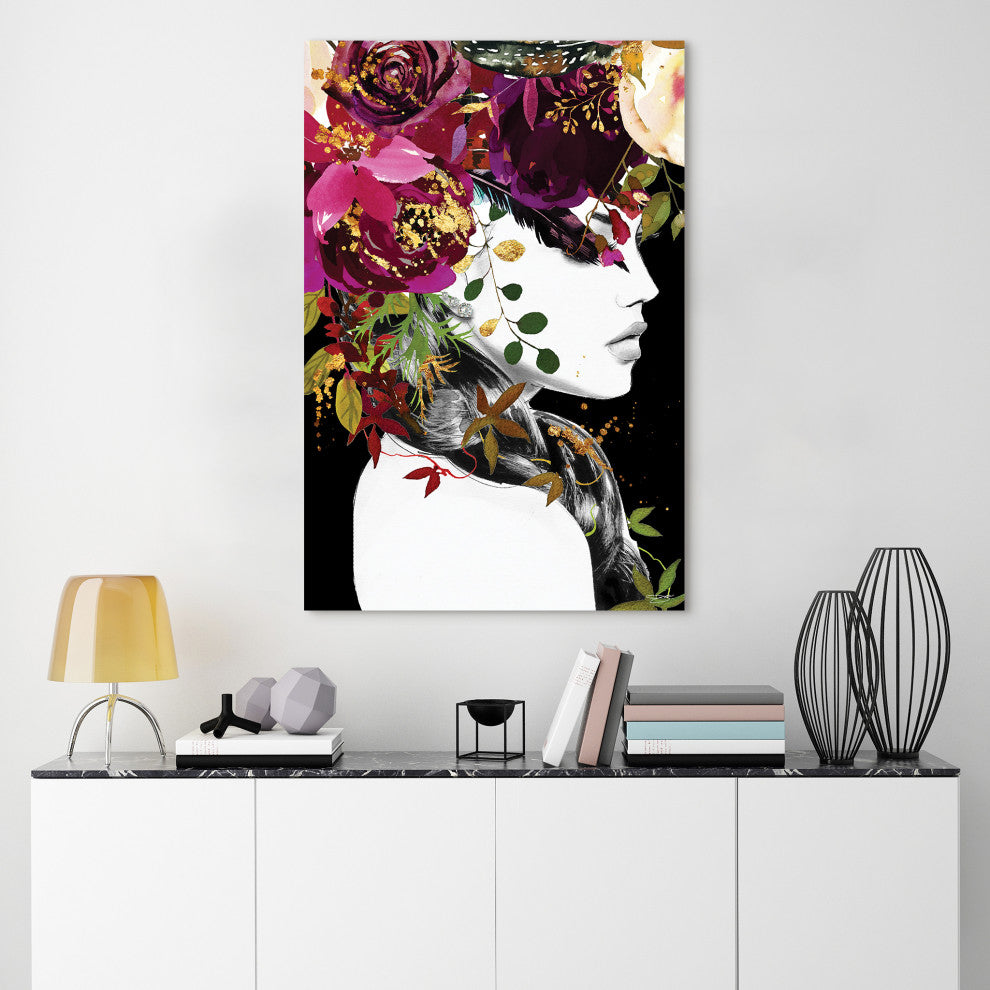 Beautiful Woman Printed Wall Art Unframed Free Floating Tempered Glass