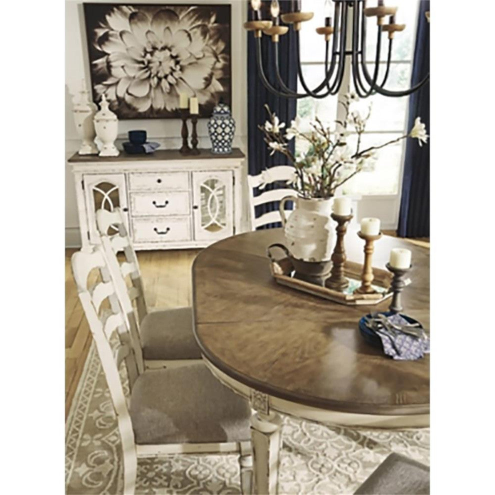 Signature Design by Ashley Realyn 72" Oval Extendable Dining Table in White