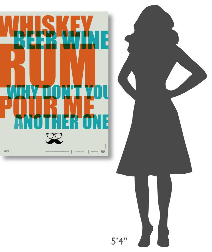 "Whiskey, Beer and Wine Poster" Fine Art Print
