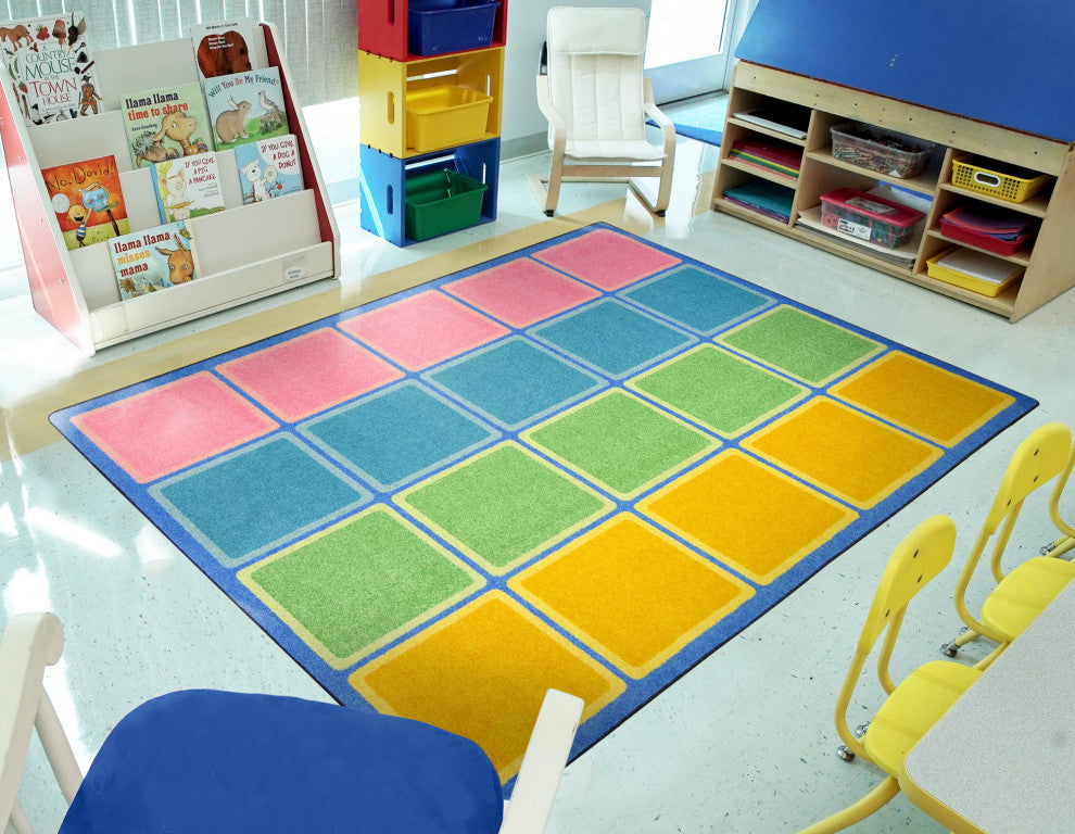 Blocks Abound 5'4" X 7'8" Area Rug, Color Pastel