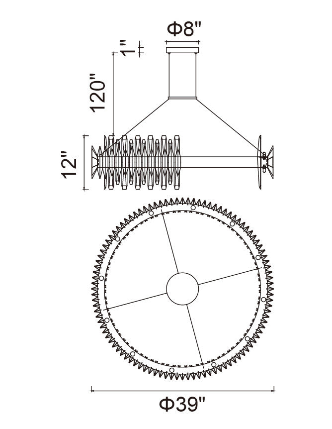 Cityscape 24 Light Chandelier With Satin Gold Finish