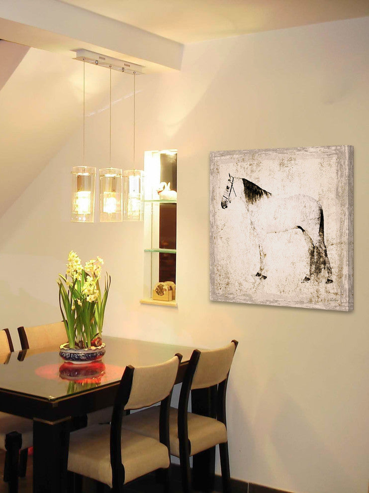 "White Horse" Painting Print on Canvas by Irena Orlov