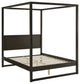 Alva Queen Wood Canopy Platform Bed, Smoked Oak