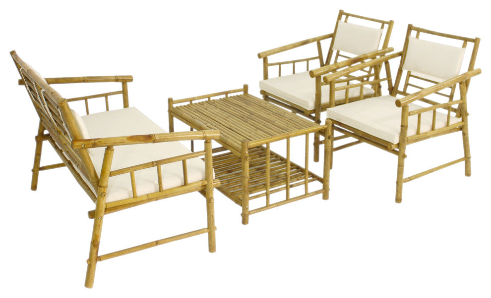 Bamboo Accent Sofa Set