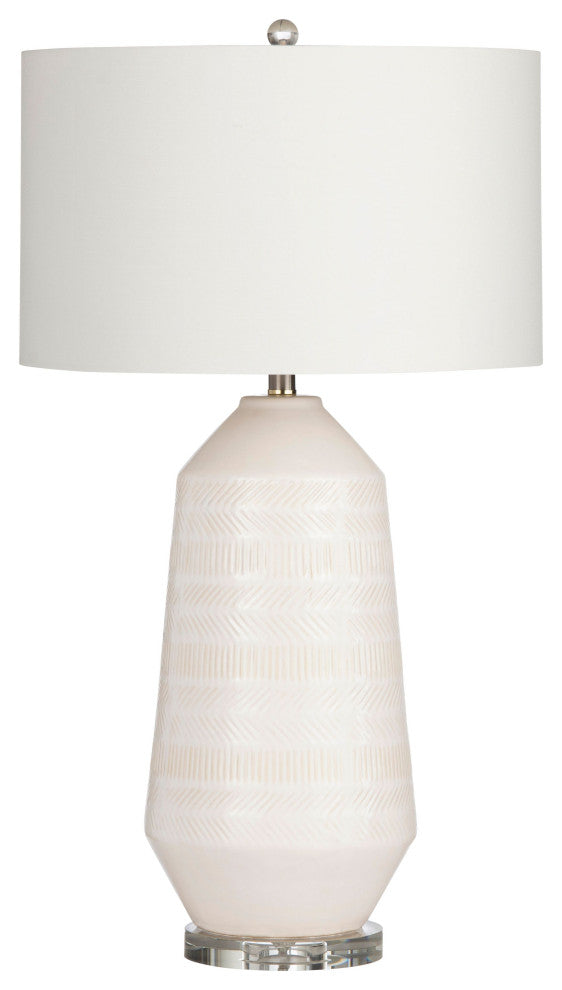 Sherie 3-Way Ceramic Table Lamp, White