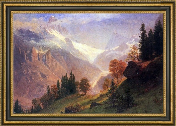 Albert Bierstadt View of the Grunewald Framed Premium Canvas Print, 16"x24"