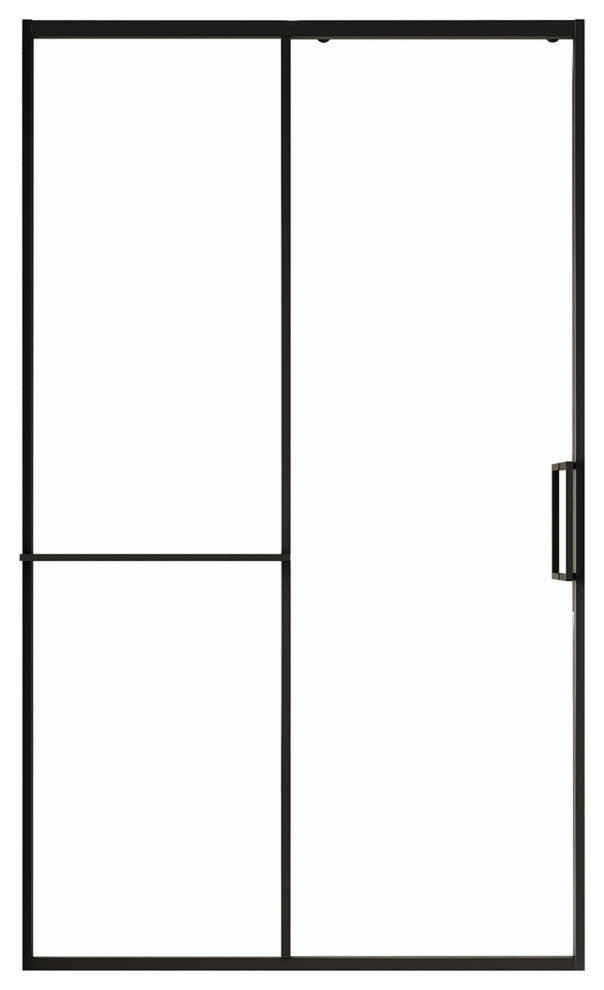 Zora Sliding Clear Alcove Shower Door, Black, 48"