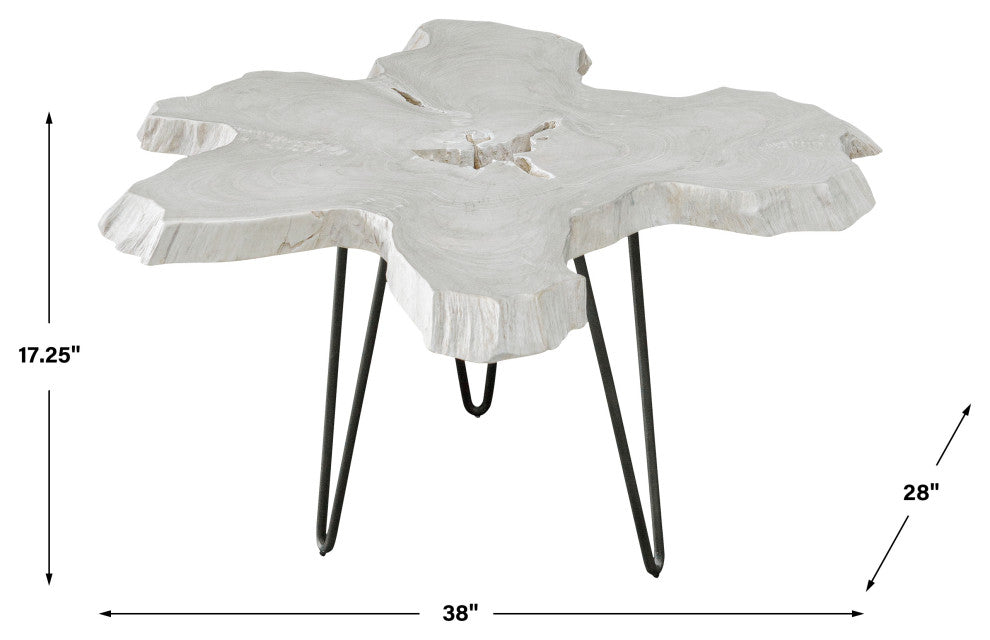Uttermost Trillium Bleached Teak Coffee Table