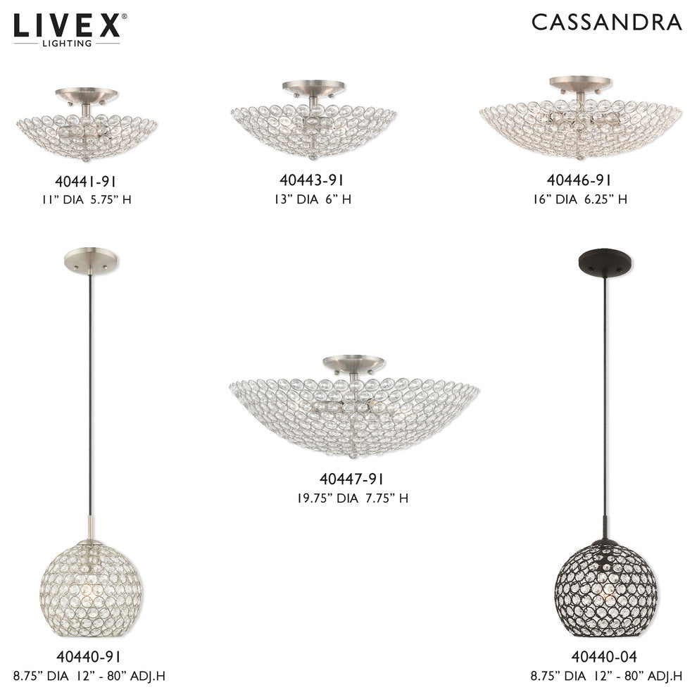 Livex Lighting Brushed Nickel 3-Light Ceiling Mount