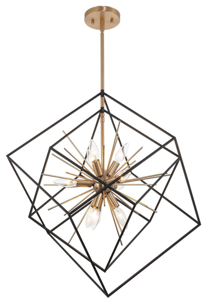 Kira Home Berkshire 27" Mid Century Foyer Geometric Pendant Light, Adjustable