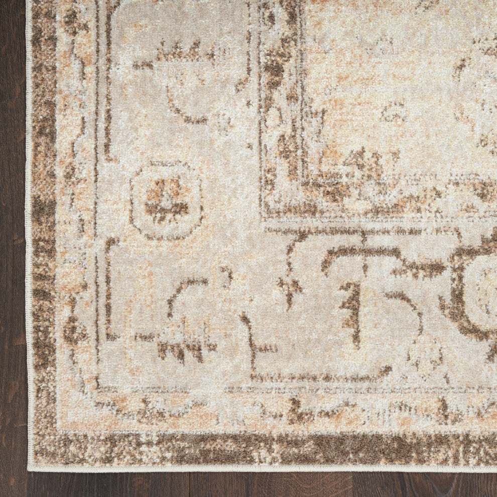 Nourison Astra Machine Washable 4' x 6' Beige Vintage Indoor Rug