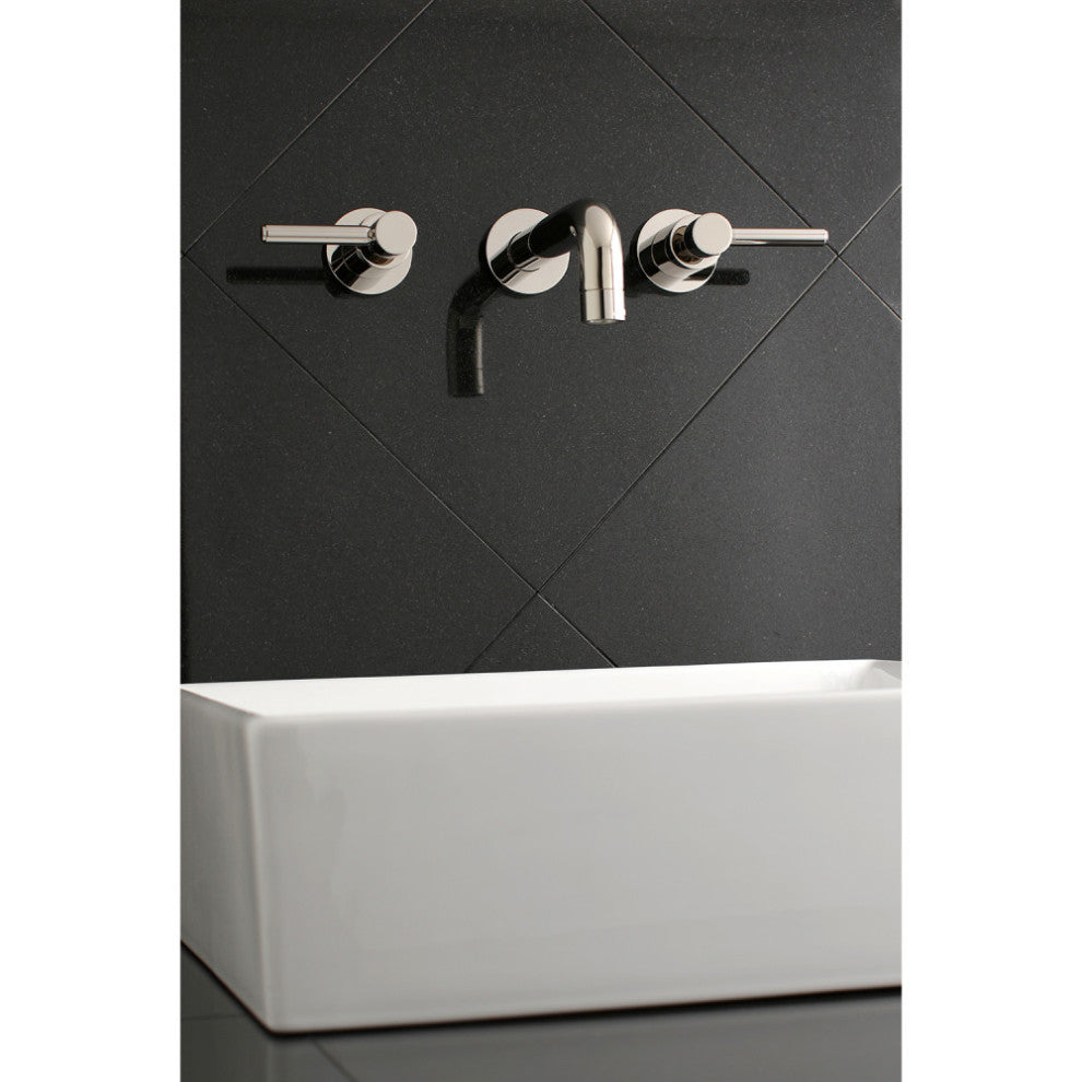 Kingston Brass 2-Handle Wall Mount Bathroom Faucet, Polished Nickel