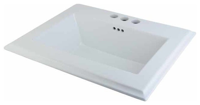 Concord White China Countertop Bathroom Sink with 4" Center LBT23196W34