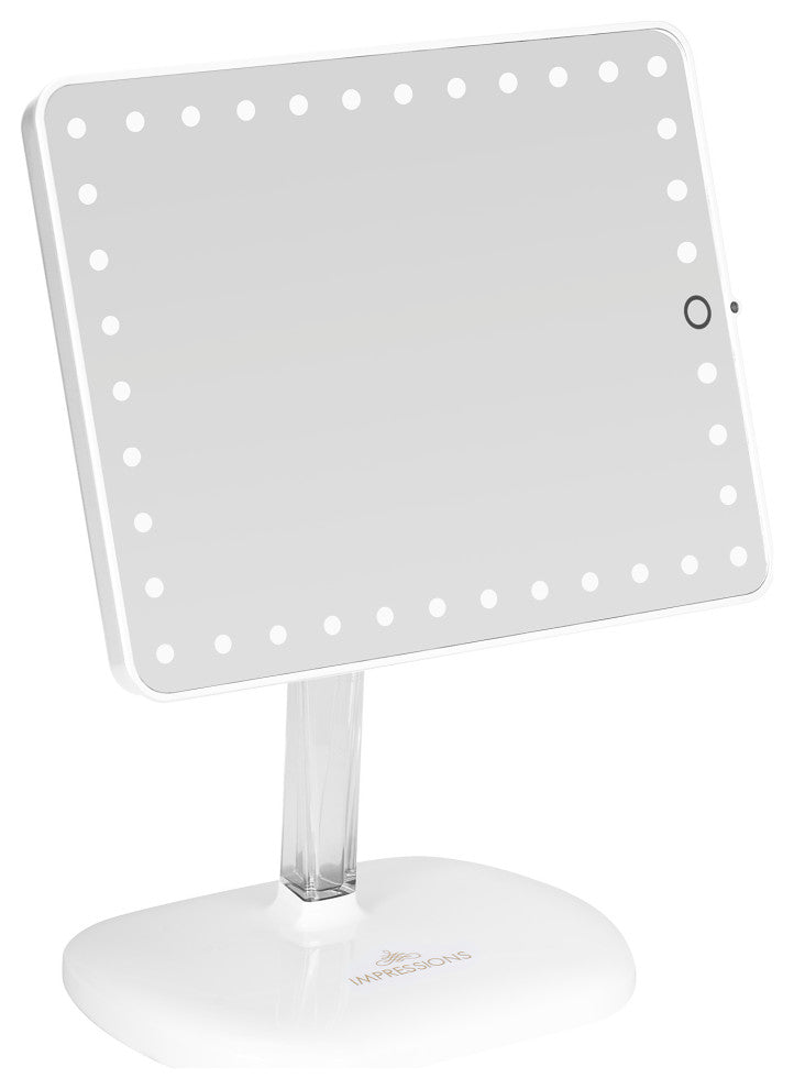 Touch Pro LED Makeup Mirror With Bluetooth Speaker and USB, White