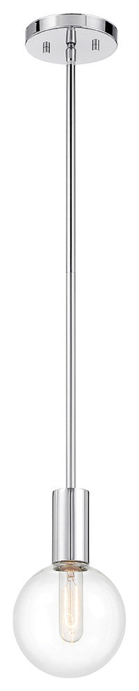 Wright 1-Light Mini-Pendant, Matte Black, Chrome