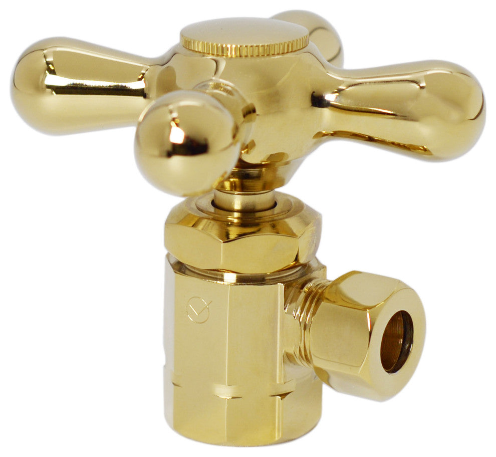 La-Style Pedestal Lavatory Kit - Cross Handles In Polished Brass, Polished Brass