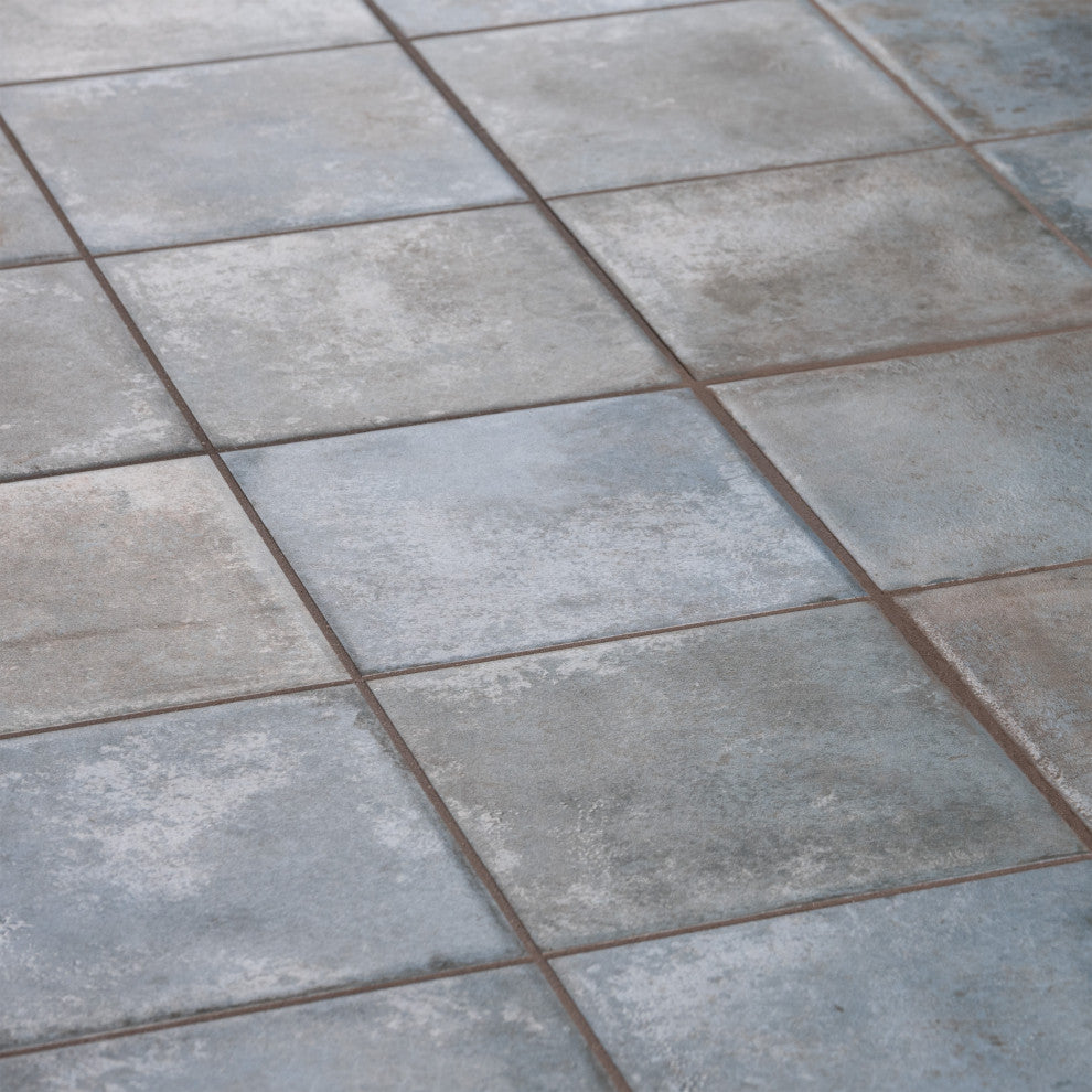 Kings Etna Encaustic Ceramic Floor and Wall Tile, Blue