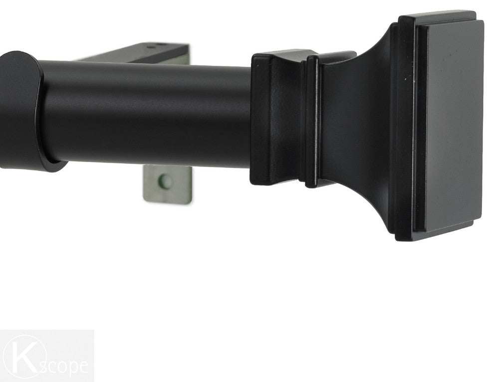 Versailles Non-Telescoping Curtain Rod, Distressed Wood, 48''