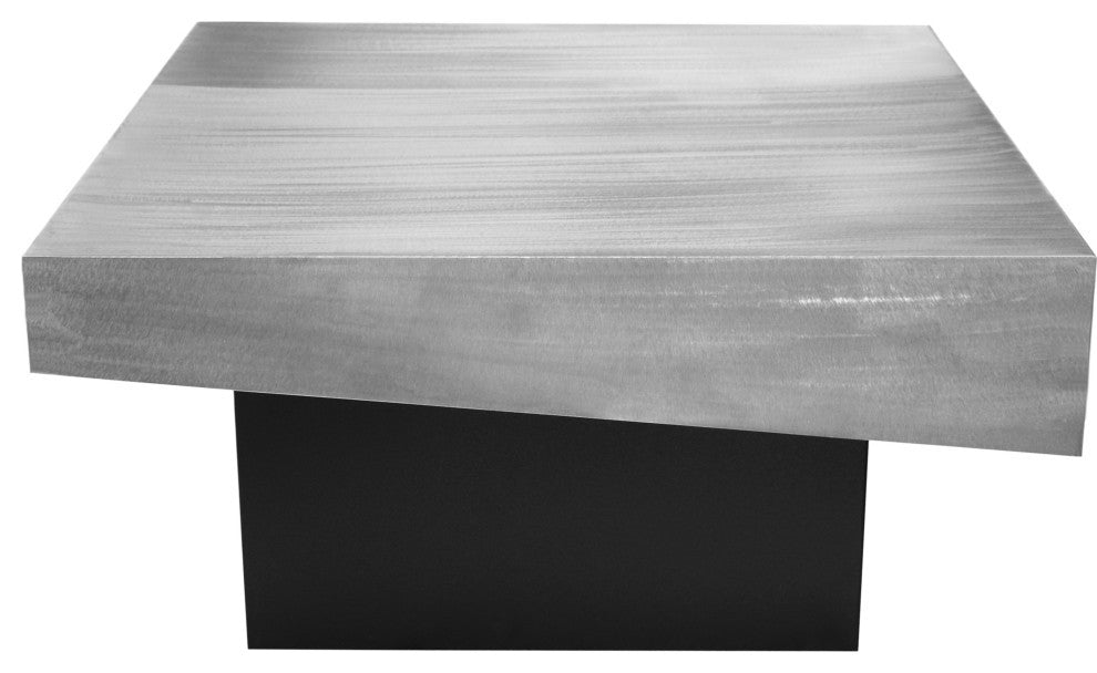 Palladium Textured Metal Coffee Table, Silver