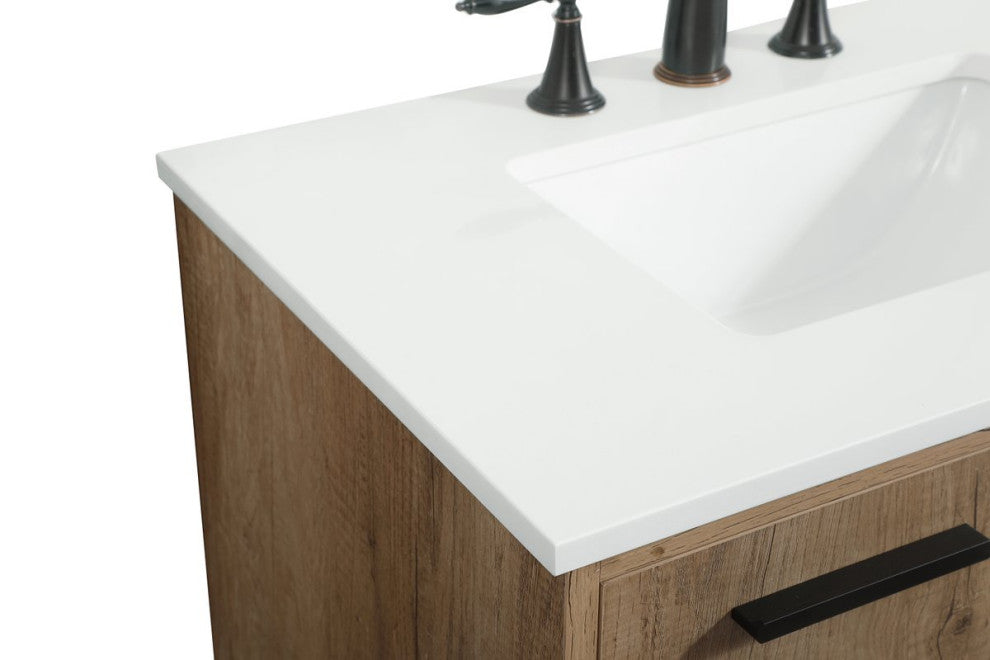 Bailey 19" Modern Natural Oak-Light Bathroom Vanity