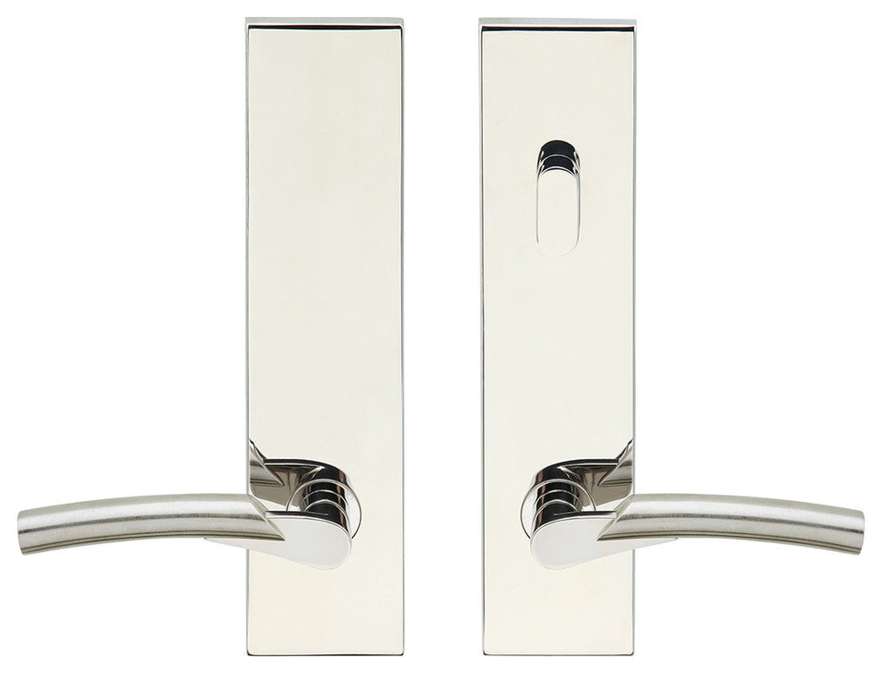 Phoenix Lever Tubular Passage With Privacy Bolt, Polished/Satin Stainless Steel