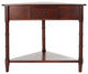 Safavieh Gomez Corner Table With Storage Drawer, Dark Cherry