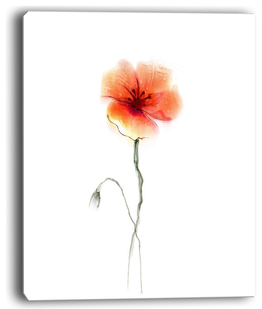 "Large Pink and Red Poppy Flower" Flower Canvas Wall Art, 30"x40"