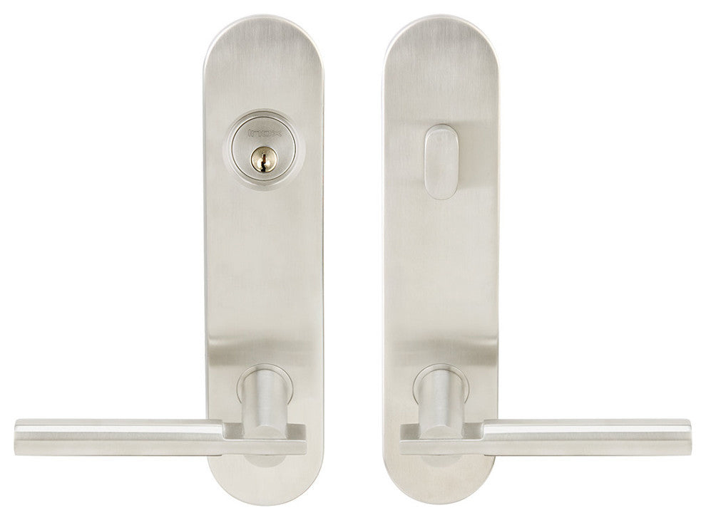 Sequoia Lever, Tubular Entry, Single Cylinder, Left Hand, Satin Stainless Steel