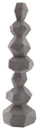 Faceted Rock Column Sculpture, Gray