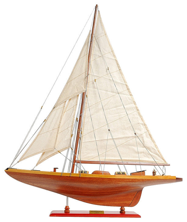 Shamrock Yacht Wooden model sailing boat, Medium