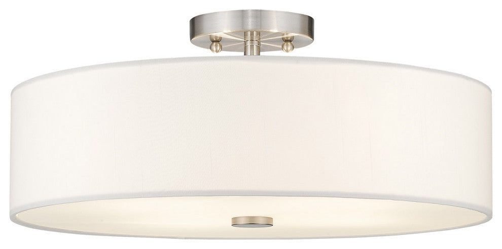 Livex 51055-91 4-Light Brushed Nickel Ceiling Mount, Brushed Nickel