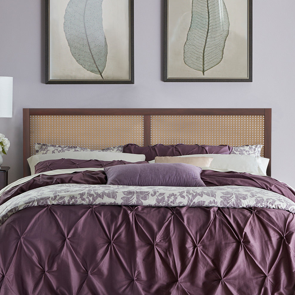 Hillsdale Serena Wood and Natural Cane Panel King Headboard