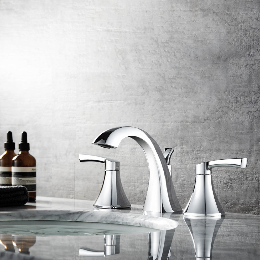 Abbie Two-Handle 8-Inch Widespread Bathroom Faucet Polished Chrome