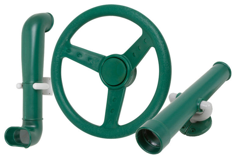 Swing Set 3-Piece Periscope, Telescope and Steering Wheel Kit, Green