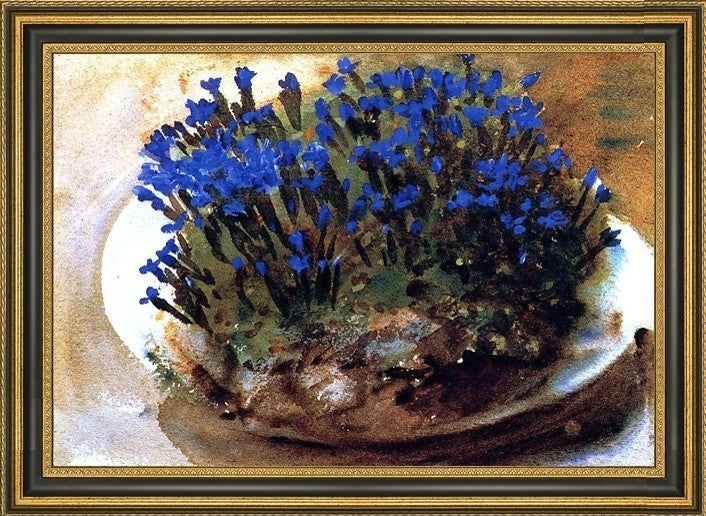 John Singer Sargent Blue Gentians Framed Premium Canvas Print, 18"x27"
