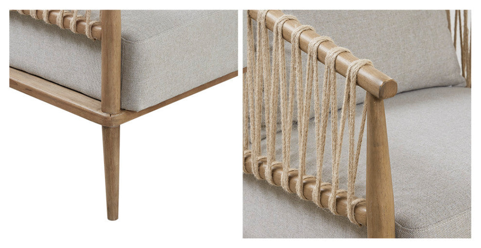 Madison Park Odessa Natural Cabin Jute Twine Rope Lounge Accent Chair
