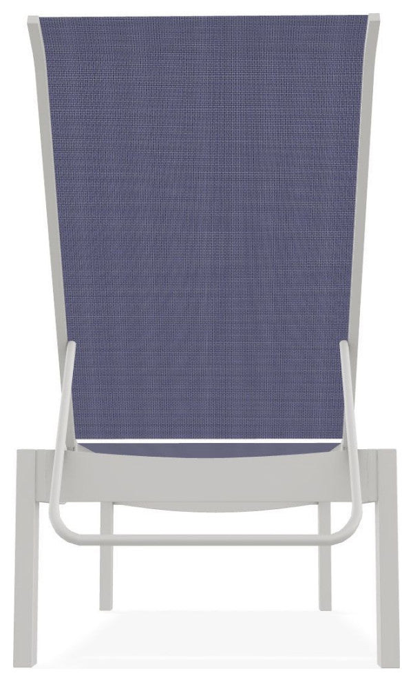 Leeward Sling Stackable Outdoor Chaise Lounge, Breeze/Snow