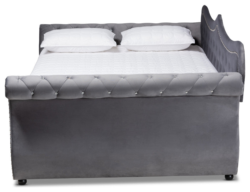 Montenam Velvet Daybed, Gray, Queen