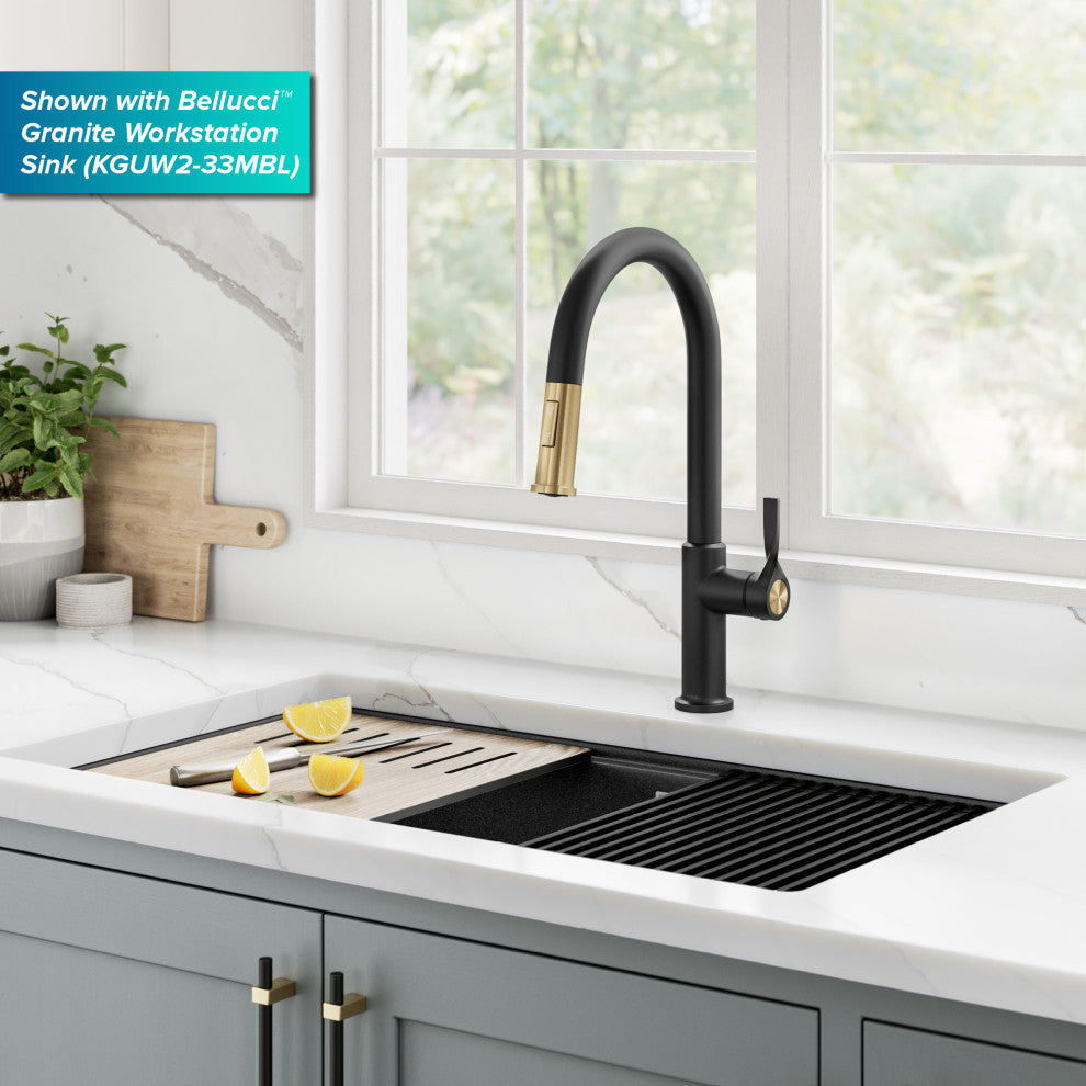 KRAUS Torak 2-Function Single Handle Pull Down Kitchen Faucet SFBBMB