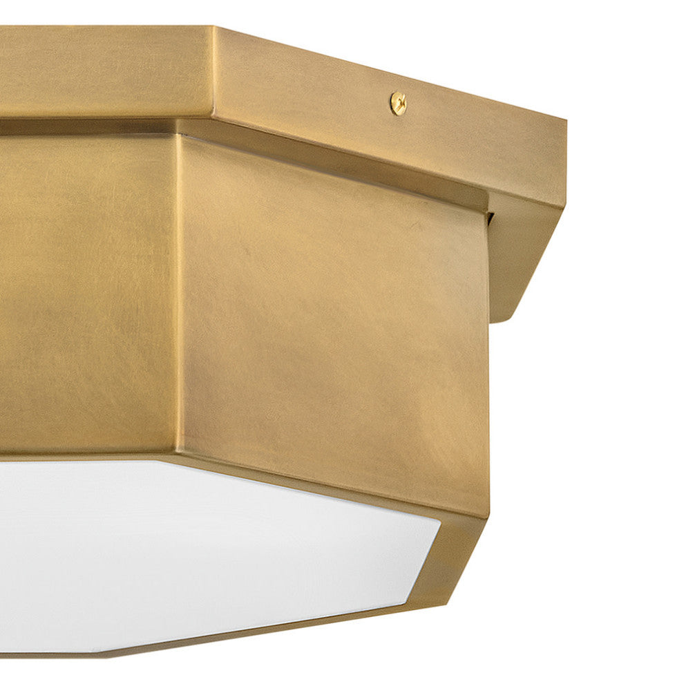 Hinkley Facet Medium Flush Mount, Heritage Brass