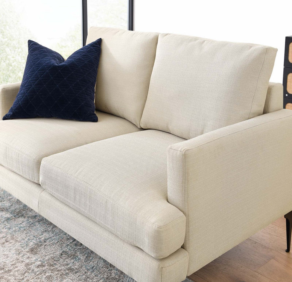 Loveseat Sofa Couch, Beige, Fabric, Lounge Living
