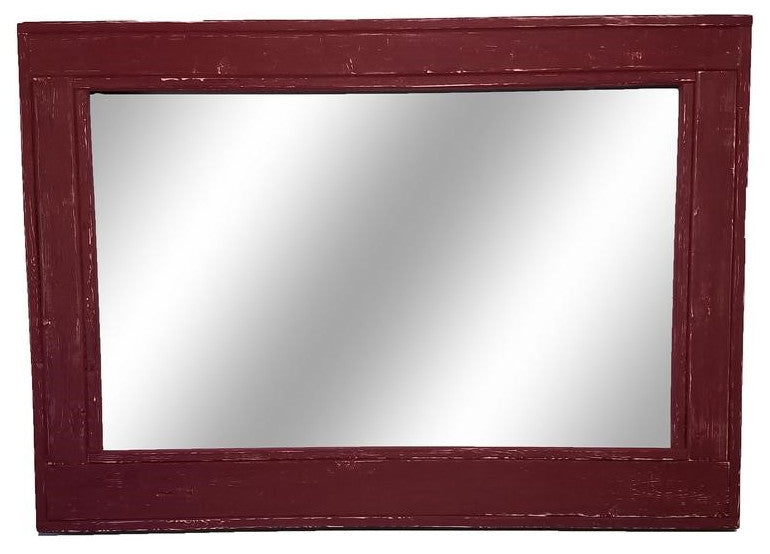 Herringbone Vanity Mirror, Sundried Tomato Red, 42"x30", Horizontal