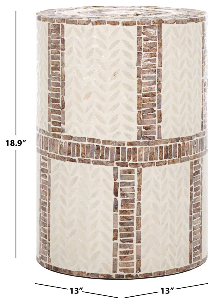 Safavieh Keary Round Accent Table, White/Gold