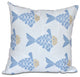 Fish Tales, Animal Print Pillow, Blue, 18"x18"