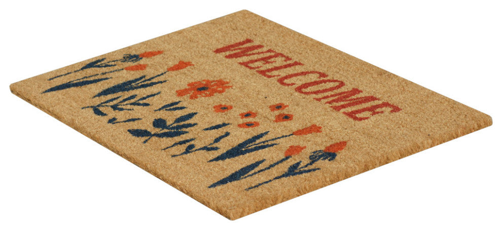 Rubber-Cal "Floral Garden" Welcome Spring Doormat 15mm X 18" X 30"